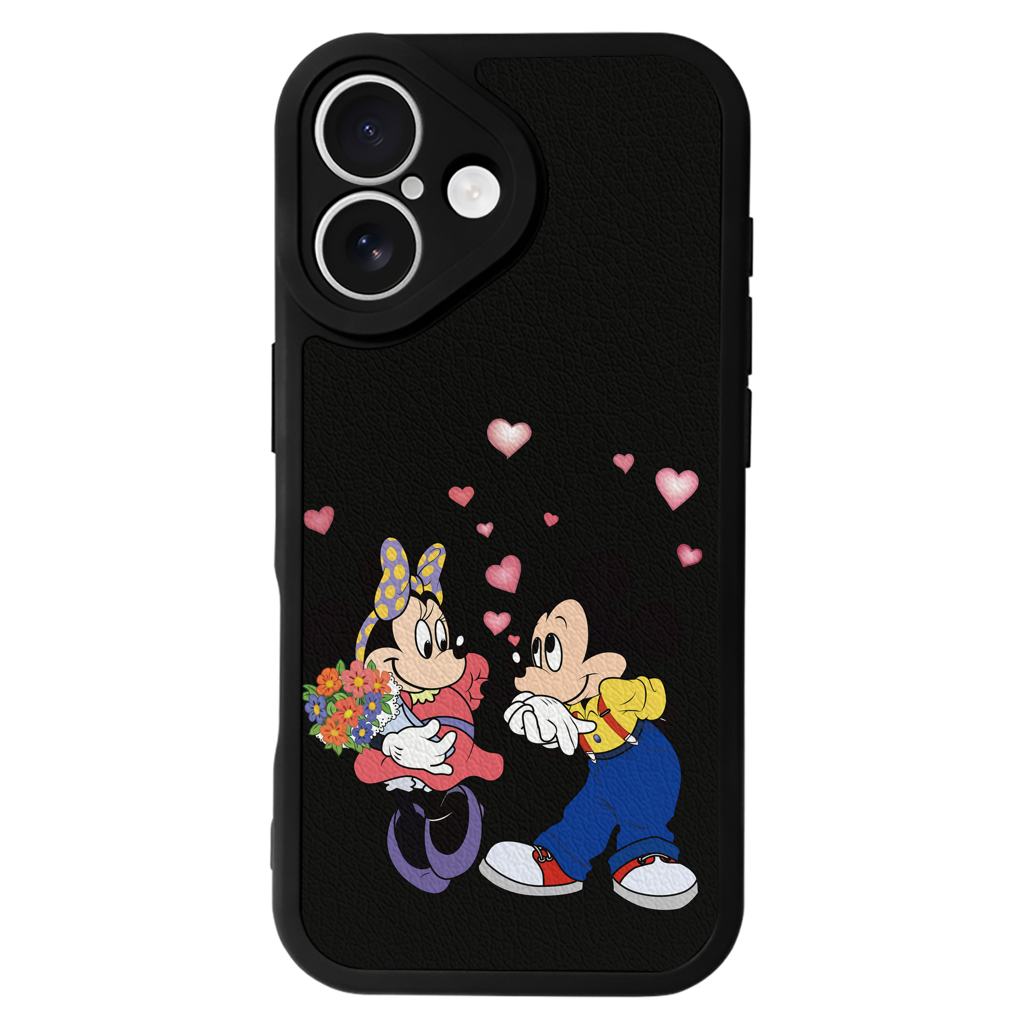 （画像用） ミッキーマウス Mickey Mouse 【iPhone 16シリーズ対応】シリコンスマホケース（レザー調） 材質：シリコン